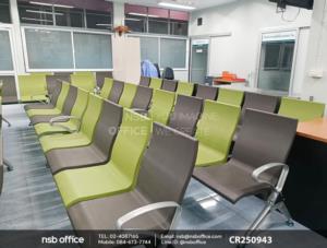 เก้าอี้นั่งคอยเหล็กแขนสามเหลี่ยม ขาอลูมิเนียม