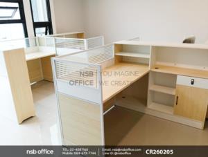 โต๊ะทำงาน 1 ที่นั่งพร้อมตู้ข้าง สีเมเปิ้ลขาว