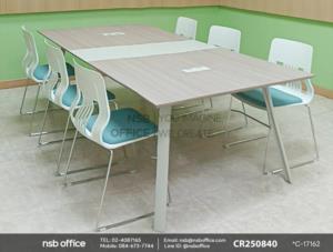 โต๊ะประชุมทรงสี่เหลี่ยมเสริมการใช้งานด้วยเก้าอี้อเนกประสงค์เฟรมโพลี่