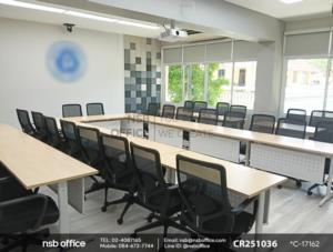 โต๊ะประชุมพับได้ เสริมการใช้งานด้วยเก้าอี้สำนักงานหลังเน็ต