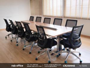 โต๊ะประชุมทรงสี่เหลี่ยมขาเหล็กตัวไอ ใช้งานคู่กันกับเก้าอี้สำนักงานหลังเน็ต 