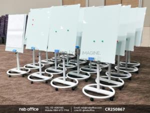 ฟลิบชาร์ทกระจกล้อเลื่อน  มีแม่เหล็ก ปรับระดับได้ ลูกล้อล็อคได้