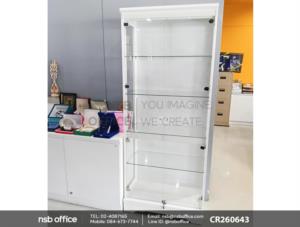 ตู้โชว์กระจกดาวน์ไลท์ 2 บานเปิด ขนาด 80W cm. (รุ่นพิเศษไฟ LED)