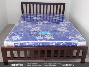 เตียงเหล็กเหลี่ยมหัวระแนงแนวตั้ง (สีน้ำตาล)