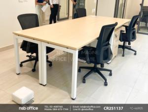 โต๊ะทำงานโล่งเสริมตู้ 3 ลิ้นชักล้อเลื่อนใต้โต๊ะใช้งานคู่กันกับเก้าอี้สำนักงานหลังเน็ต