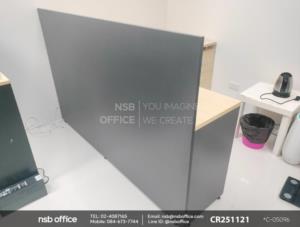 โต๊ะทำงานตัวแอล 2 ลิ้นชัก พร้อมแผ่นไม้กั้นข้างโต๊ะ