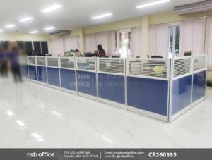 พาร์ทิชั่นแบบครึ่งทึบครึ่งกระจกขัดลาย สูง 120 ซม.พร้อมเสาเริ่ม