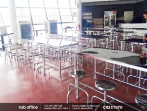 ชุดโต๊ะสแตนเลสและเก้าอี้สเตนแลสแบบกลม