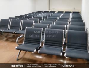 เก้าอี้นั่งคอยเหล็ก เสริมเบาะเต็ม แขนตัวซี