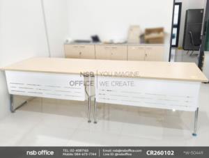 โต๊ะทำงานขาเหล็กวีคว่ำทำสีปลายเรียว