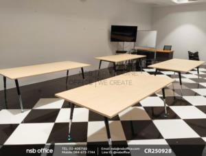 โต๊ะประชุมทรงสี่เหลี่ยมขาเหล็กปลายเรียว