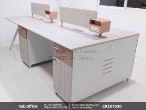 โต๊ะทำงานกลุ่มขนาด 2 และ 4 ที่นั่ง พร้อมมินิสกรีนและตู้เก็บของ