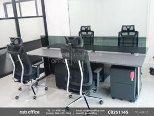 ชุดโต๊ะทำงานกลุ่มเสริมตู้เหล็ก 3 ลิ้นชักล้อเลื่อนใช้งานคู่กันกับเก้าอี้ผู้บริหารหลังเน็ต