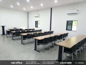 โต๊ะทำงาน ขาเหล็กตัวแอล ใช้งานคู่กันกับเก้าอี้รับแขกขาตัวยู ขาเหล็กชุบโครเมี่ยม