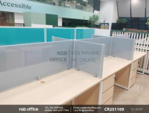 มินิสกรีนกั้นโต๊ะทึบล้วน เฟรมอลูมิเนียม