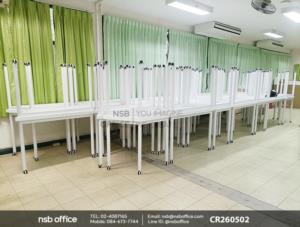 โต๊ะทรงคางหมูล้อเลื่อนและเก้าอี้สำนักงานหลังเน็ต