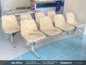 เก้าอี้นั่งคอยไฟเบอร์กลาส ขาอลูมิเนียมขัดเงา
