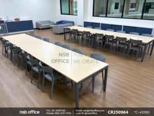 โต๊ะทรงสี่เหลี่ยมและเก้าอี้โมเดิร์นพลาสติกเสริมโต๊ะบาร์สูง