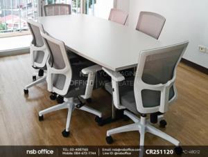 โต๊ะประชุมทรงสี่เหลี่ยมเสริมการใช้งานด้วยเก้าอี้สำนักงาน