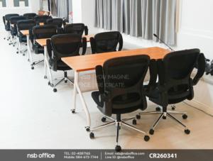 โต๊ะประชุมพับเก็บได้ล้อเลื่อนและเก้าอี้สำนักงานหลังเน็ต