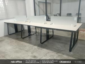 ชุดโต๊ะทำงานกลุ่มพร้อมมินิสกรีน ขาเหล็ก