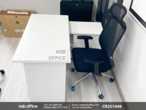 โต๊ะทำงานพร้อมตู้ข้าง เสริมการใช้งานด้วยเก้าอี้ผู้บริหารหลังเน็ต