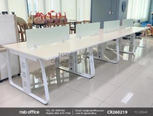 ชุดโต๊ะทำงานกลุ่ม 2 ที่นั่ง พร้อมมินิสกรีน ขาเหล็ก 