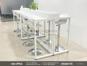 โต๊ะบาร์สูงมีกันตกหน้า เสริมการใช้งานด้วยเก้าอี้บาร์สูง