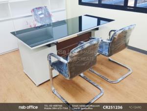 โต๊ะทำงาน 4 ลิ้นชักใช้งานคู่กันกับเก้าอี้รับแขกขาตัวซี