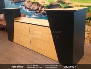 เคาน์เตอร์ผสมโต๊ะคอมพิวเตอร์หน้าเฉียง พร้อม 3 ลิ้นชักข้าง