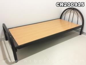 เตียงเหล็กชั้นเดียว 3.5 ฟุต B77/3 หนาพิเศษ 0.9 mm สีดำ (มีไม้พื้น ยึดติดโครงเหล็ก)