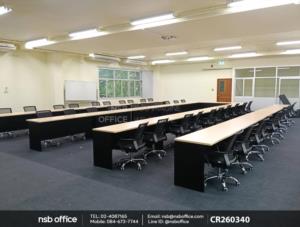 โต๊ะประชุมหน้าตรงเสริมด้วยเก้าอี้สำนักงานหลังเน็ต