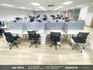 มินิสกรีนกั้นโต๊ะทึบล้วน 40H cm เฟรมอลูมิเนียม