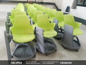 เก้าอี้เลคเชอร์เฟรมโพลี่ล้อเลื่อน ฐานกลมวางกระเป๋าได้