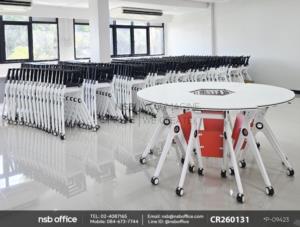 โต๊ะพับล้อเลื่อน 1/6 มีที่เก็บของใต้โต๊ะ