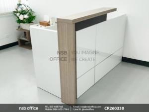 เคาน์เตอร์หน้าตรง ด้านใน 1 ลิ้นชัก 1 บานเปิด 1 รางคีย์บอร์ด