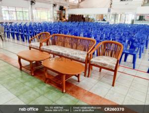 ชุดโซฟาไม้สักพร้อมโต๊ะกลางไม้ล้วน