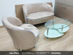 ชุดโซฟาสำนักงานเสริมโต๊ะหน้ากระจก