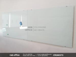 ไวท์บอร์ดกระจกแม่เหล็ก พร้อมถาดวางปากกา