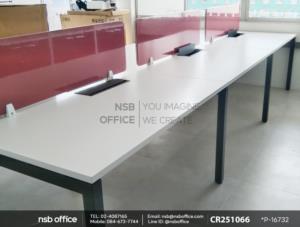 ชุดโต๊ะทำงานกลุ่มพร้อมกล่องไฟทุกที่นั่งเสริมป๊อปอัพเหลี่ยมมุมมนสีดำ