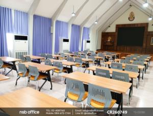 โต๊ะประชุมพับเก็บได้ล้อเลื่อนและเก้าอี้อเนกประสงค์เฟรมโพลี่