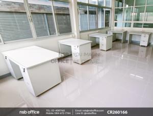 โต๊ะทำงานเหล็ก 4 ลิ้นชัก สีเทาควันบุหรี่