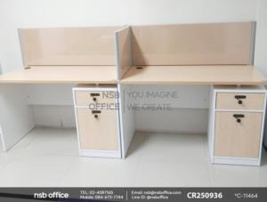 โต๊ะทำงาน 1 ลิ้นชัก 1 บานเปิดเสริมมินิสกรีนทึบล้วนและตู้เก็บเอกสารสูง