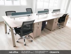 ชุดโต๊ะทำงานกลุ่ม พร้อมมินิสกรีนและตู้ลิ้นชักล็อครหัส