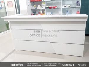 เคาน์เตอร์หน้าตรง 3 ลิ้นชัก ขนาด 220W cm. พร้อม 2 รางคีบอร์ด