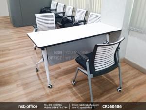 โต๊ะประชุมพับได้ล้อเลื่อนและเก้าอี้เลคเชอร์แผ่นหลังใหญ่