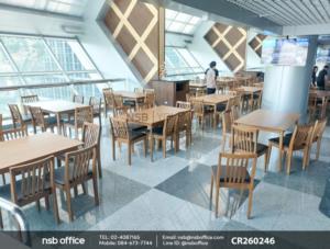 ชุดโต๊ะรับประทานอาหารหน้าไม้ยางพารา 6 ที่นั่ง พร้อมเก้าอี้