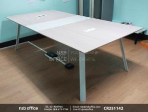 โต๊ะประชุมทรงสี่เหลี่ยม โครงขาเหล็ก