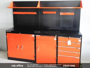 ชุดตู้เก็บเครื่องมือช่างพร้อมแผ่นท็อปแผ่นชั้นและอุปกรณ์เสริม