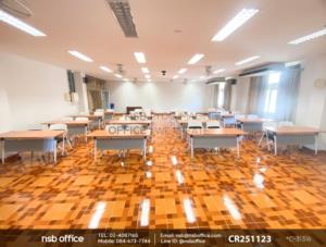 โต๊ะประชุมพับได้ล้อเลื่อนใช้งานคู่กับเก้าอี้อเนกประสงค์เฟรมโพลี่ 